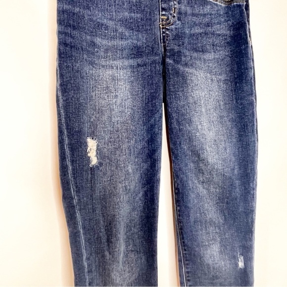 Spanx | Distressed Ankle Skinny Jeans, Medium Wash - Picture 3 of 8
